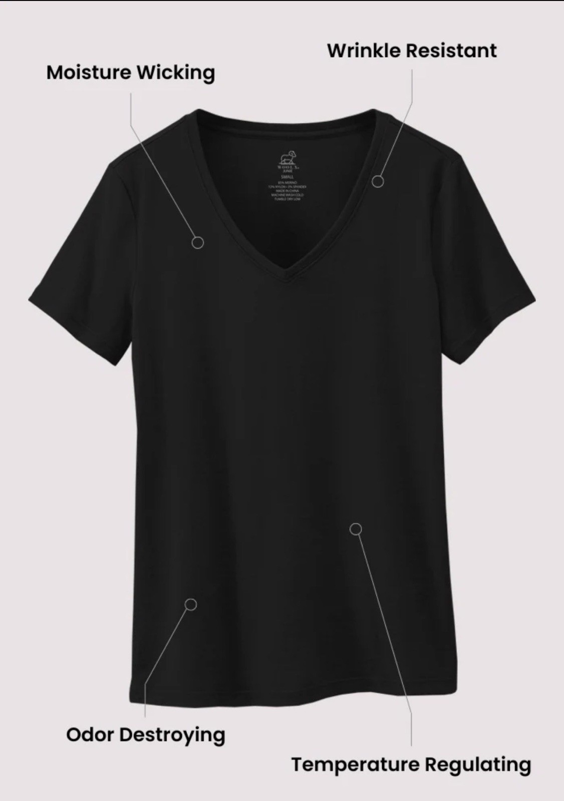 Woolx Junie Blue Merino Blend Short Sleeve V-Neck Women’s Size Small