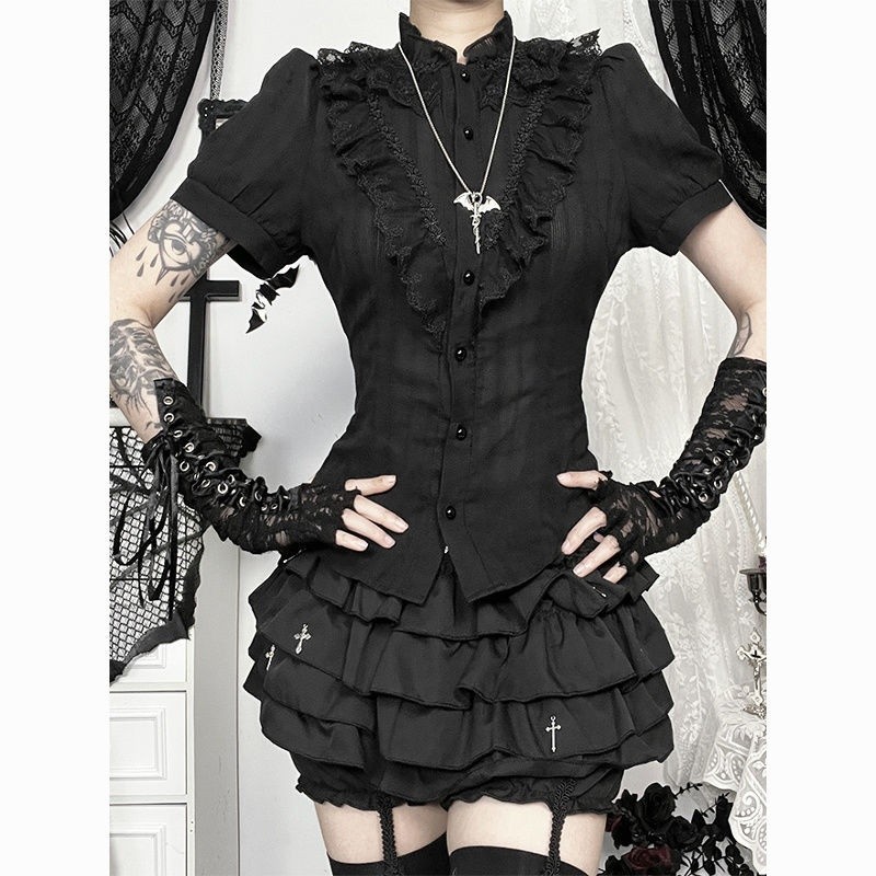 Women Kawaii Base Shirt Sweet Lolita Tops Student Blouse