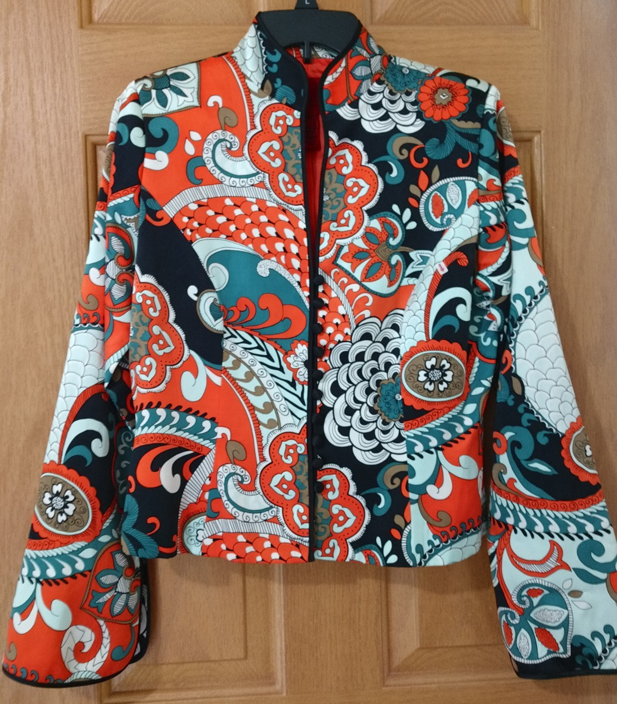 Vintage JS Collection Kimono Top Women’s 8 Asian Style 100% Silk Paisley