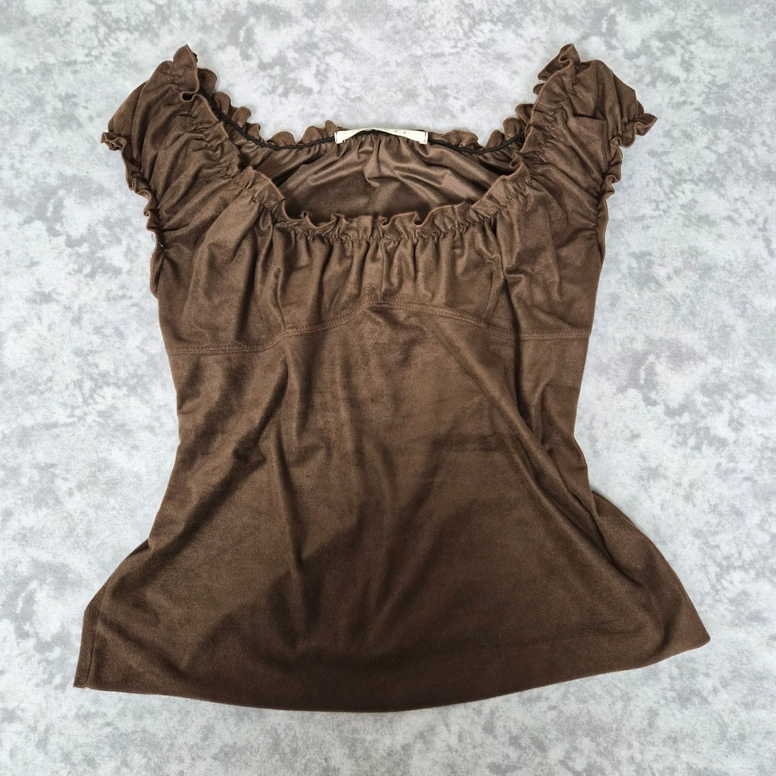 Kismet Y2K Milkmaid Top Womens Large Brown 90s Fairycore Cottagecore Whimsigoth
