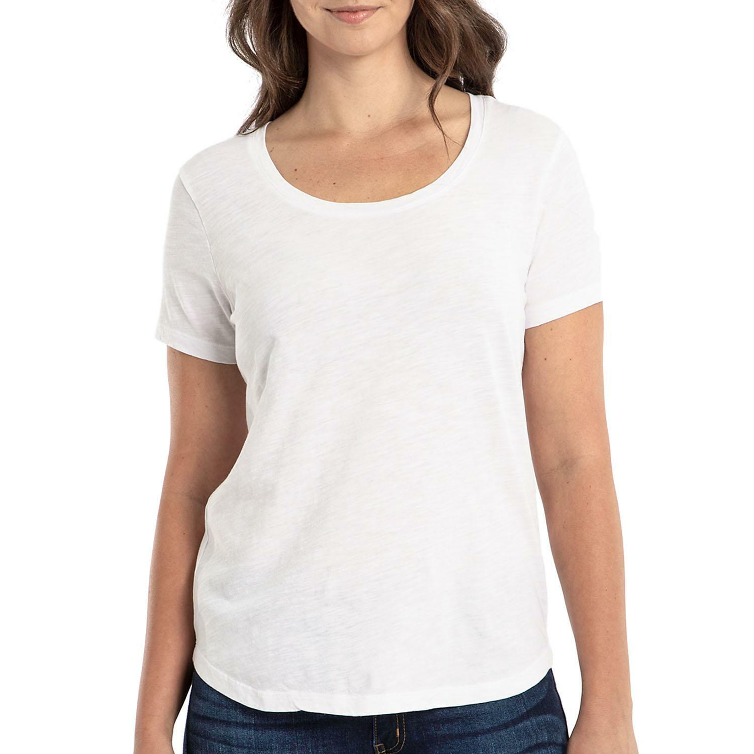 Eddie Bauer NWT Women XXXL White Scoop Neck Cotton Modal Tee T Shirt