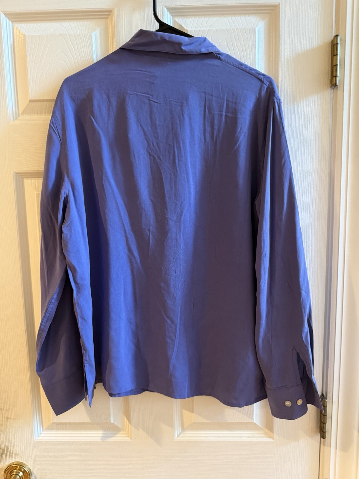 Casual Corner Long Sleeved Button Blouse Wedge Wood Blue Size XL New With Tags