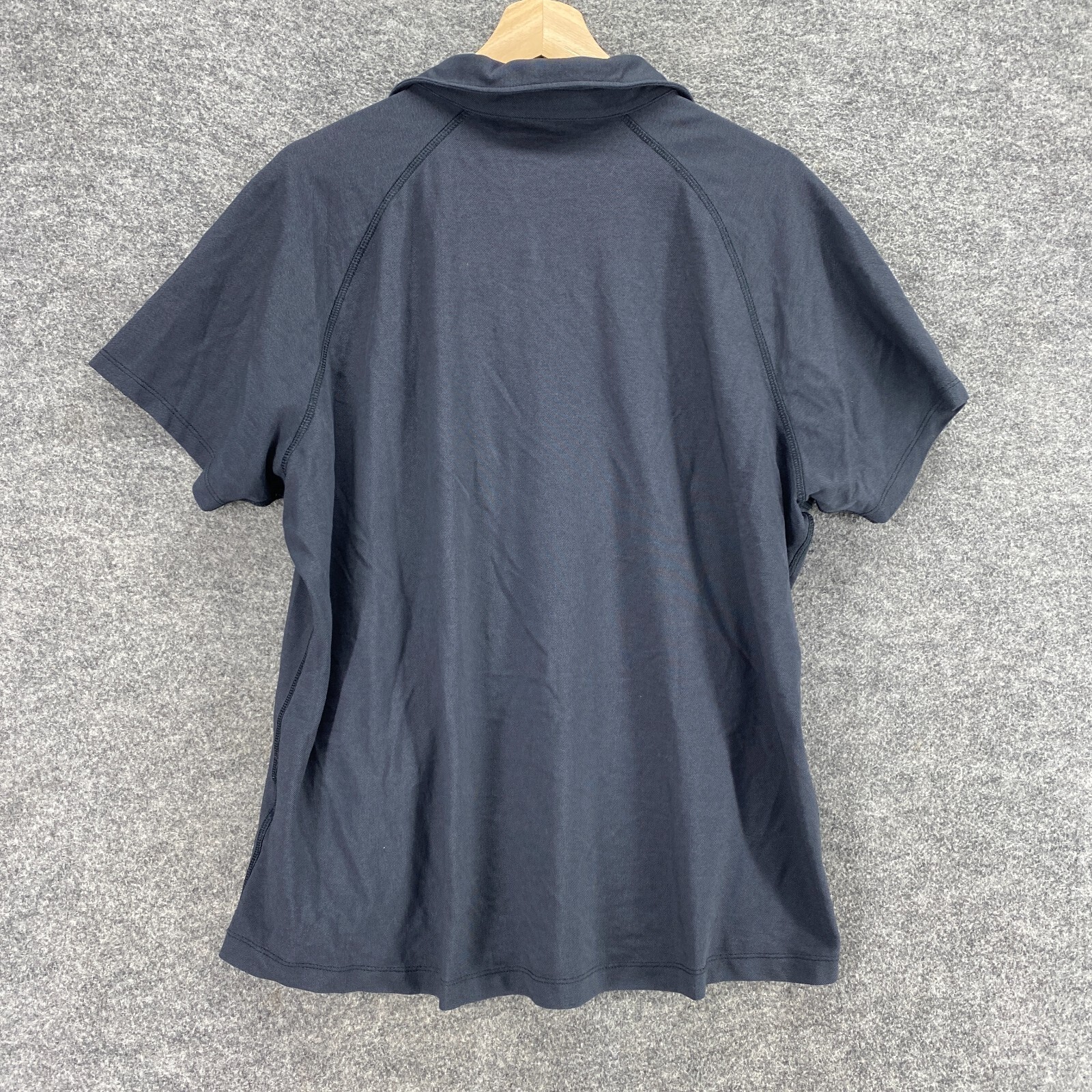 Unbranded Top Women M Gray Collared Short Sleeve Cottton Pullover Casual Blouse