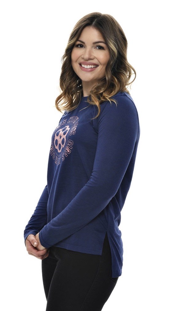 Girls With Guns Chamber Long Sleeve T-Shirt Indigo Women’s Sz XL Or Lrg New