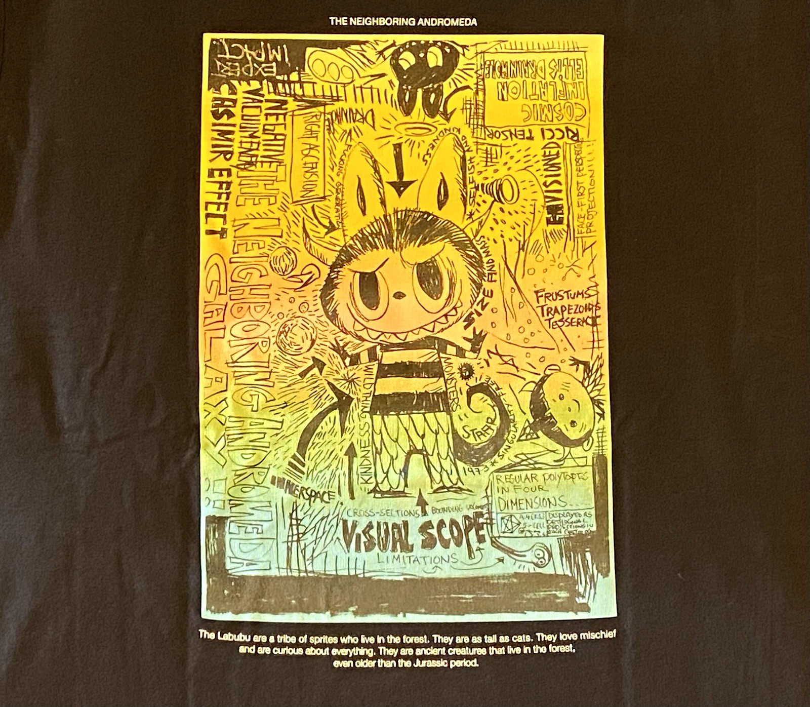 Uniqlo UT POP MART Labubu Monsters League Black Graphic T-Shirt Women Size Med
