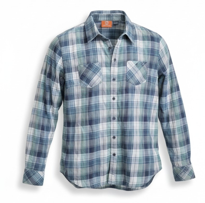 Merrell Shirt Women Size Large Long Sleeve Button Up Green & Gray Plaid JWF23282