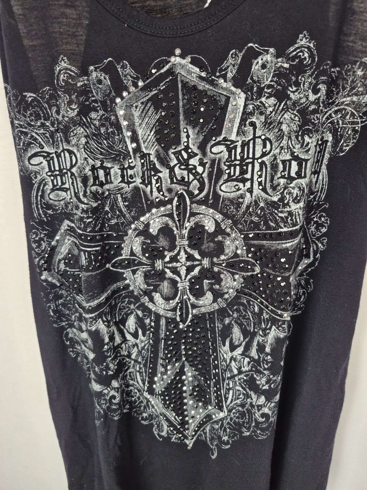 Rock and Roll Cowgirl black tank top western bling size M