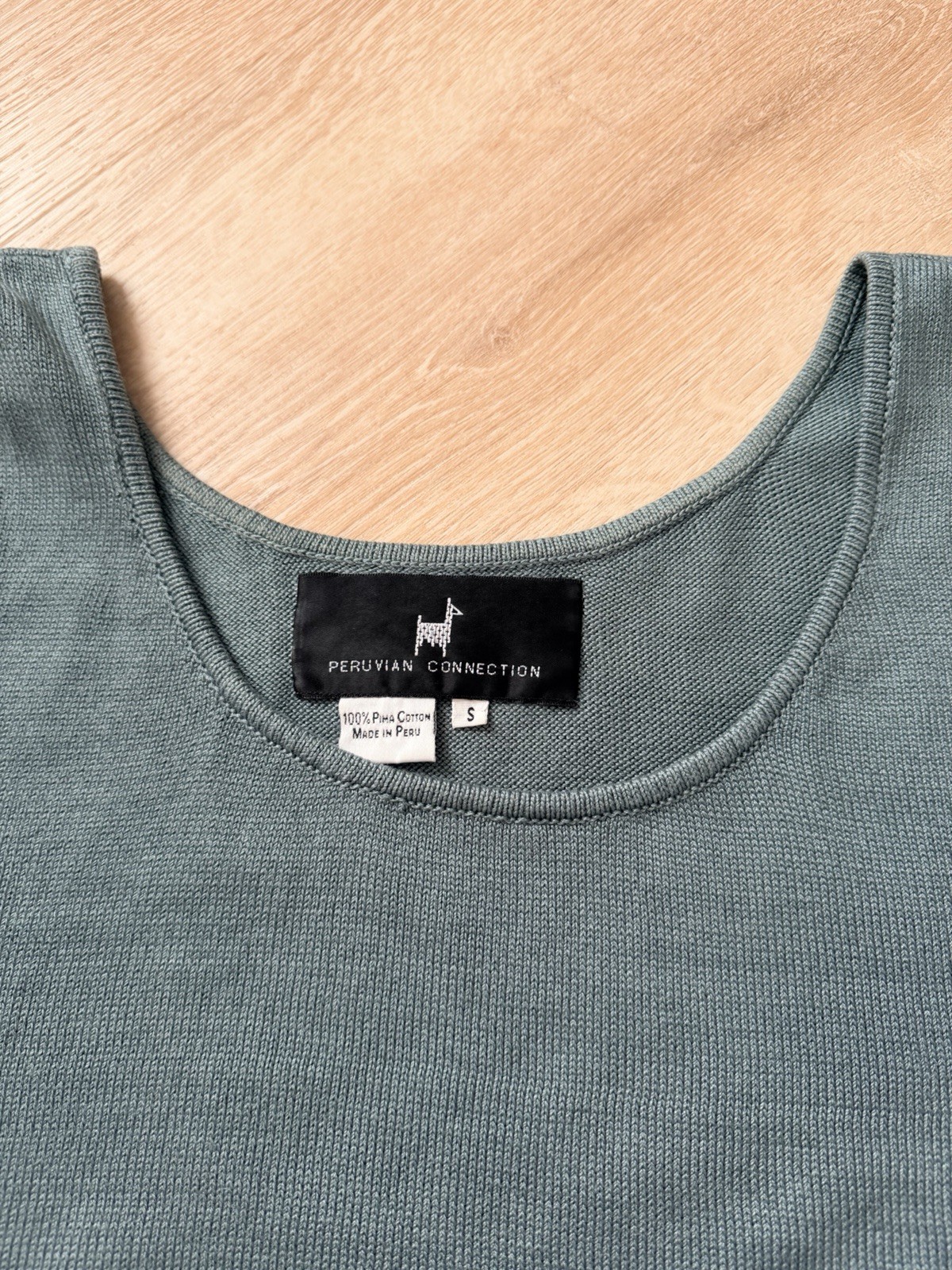 Vintage Peruvian Connection Pima Cotton Rib Knit Tank Top Peru Size S