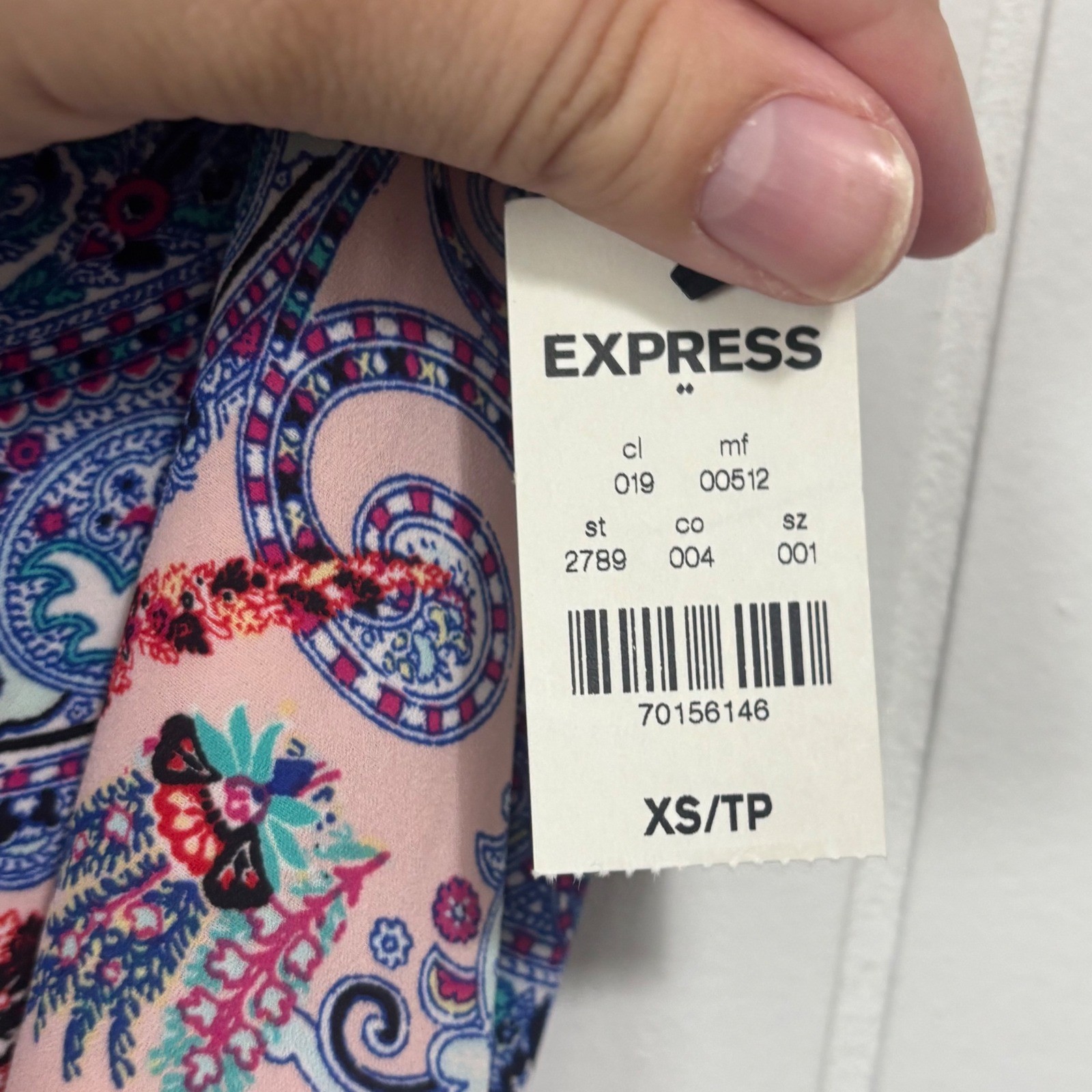 Express Reversible Paisley Pink Camisole Top XS NWT Racerback High Low Tank