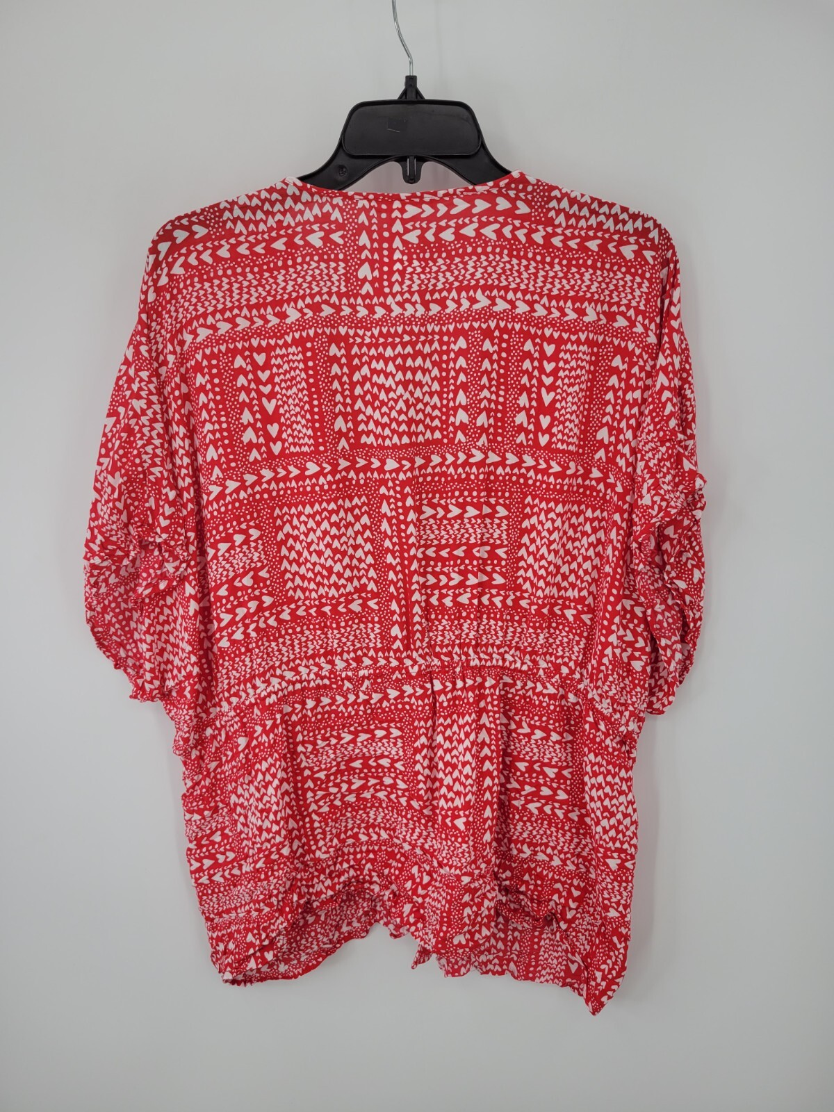 Victorias Secret Kimono Top Womens One Size Red Heart Print Tie Waist Robe