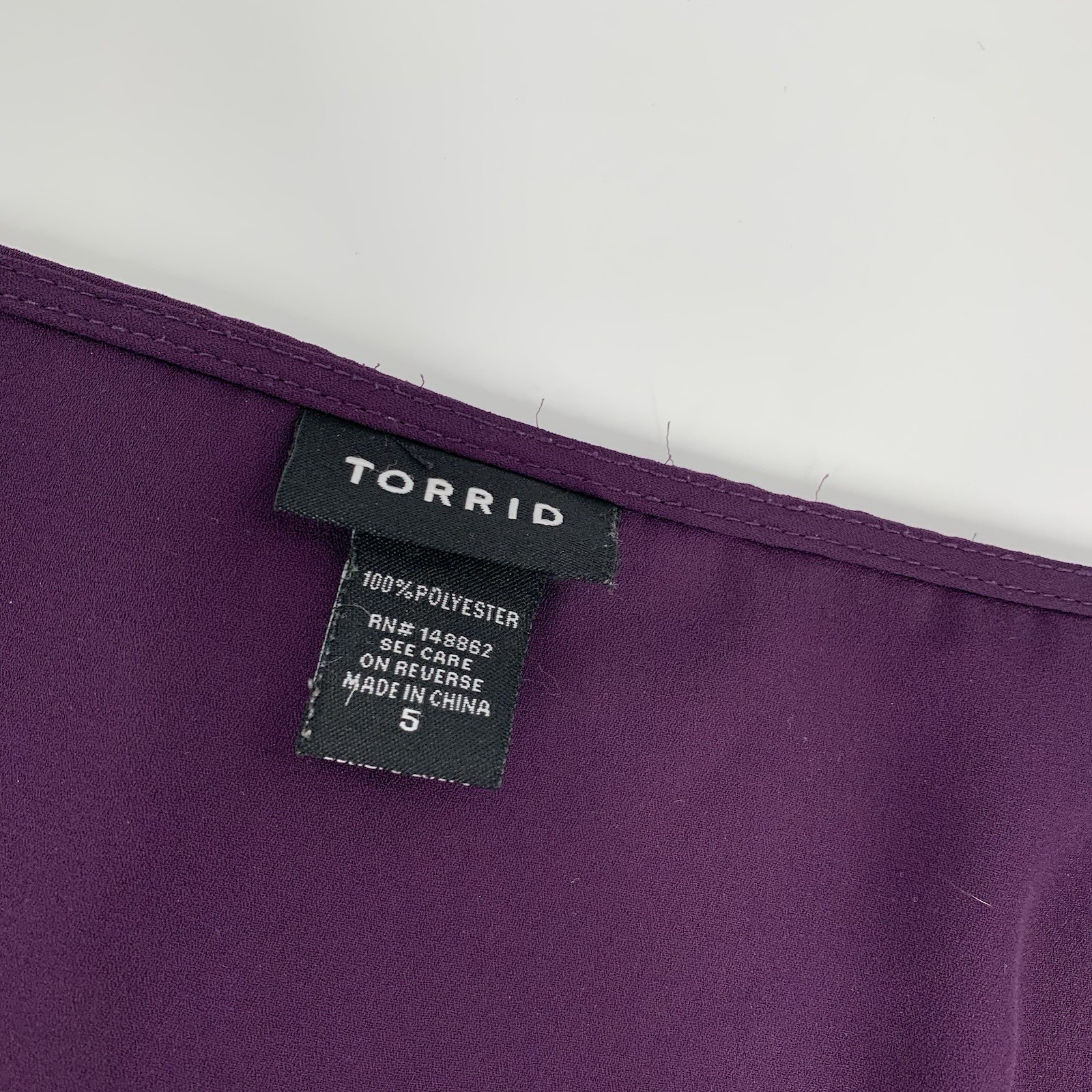 Torrid Sleeveless Tiered Chiffon Blouse Top Size 5 / 5X Womens Dark Plum Purple