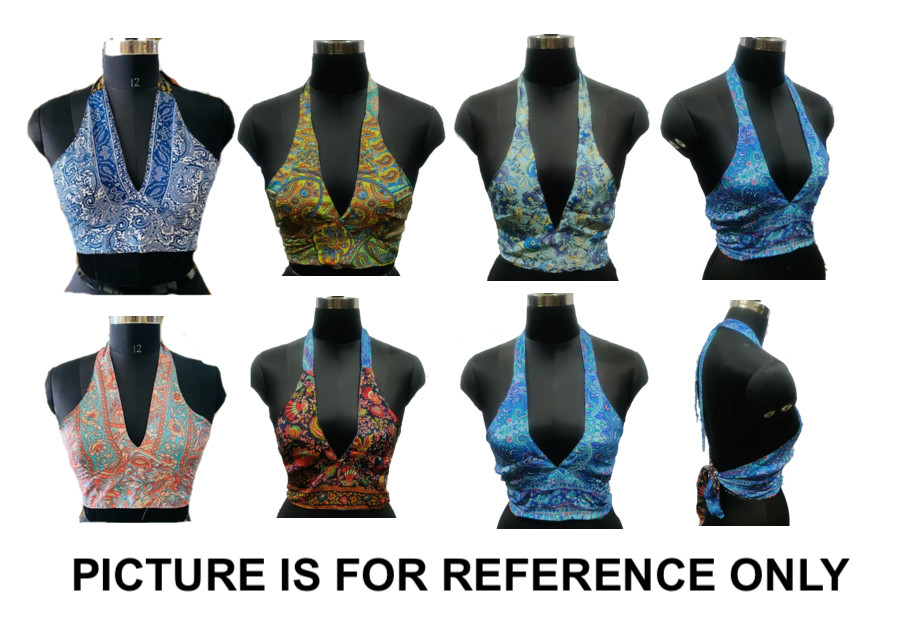 10pc Hippie Polyester Beach Blouse Top Indian Dance reversible Blouse one Size