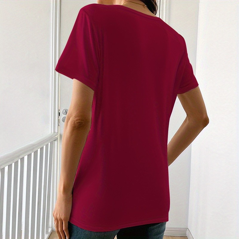 Womens Colorful Butterfly Flower Print Short Sleeve T-Shirt Casual Round Neck♪