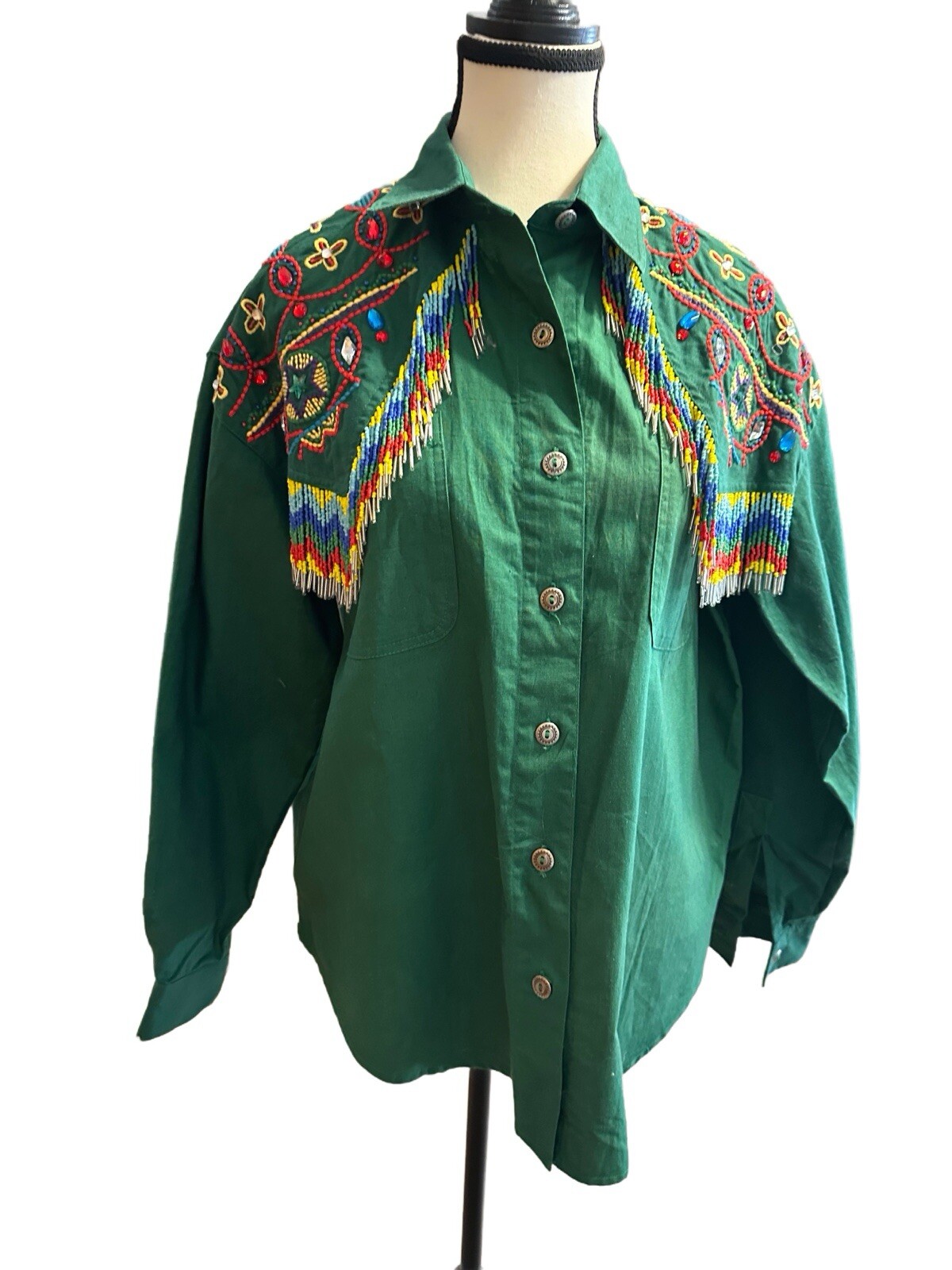 Southwest embroidered and beaded fringe long sleeve women’s Western Cowgirl