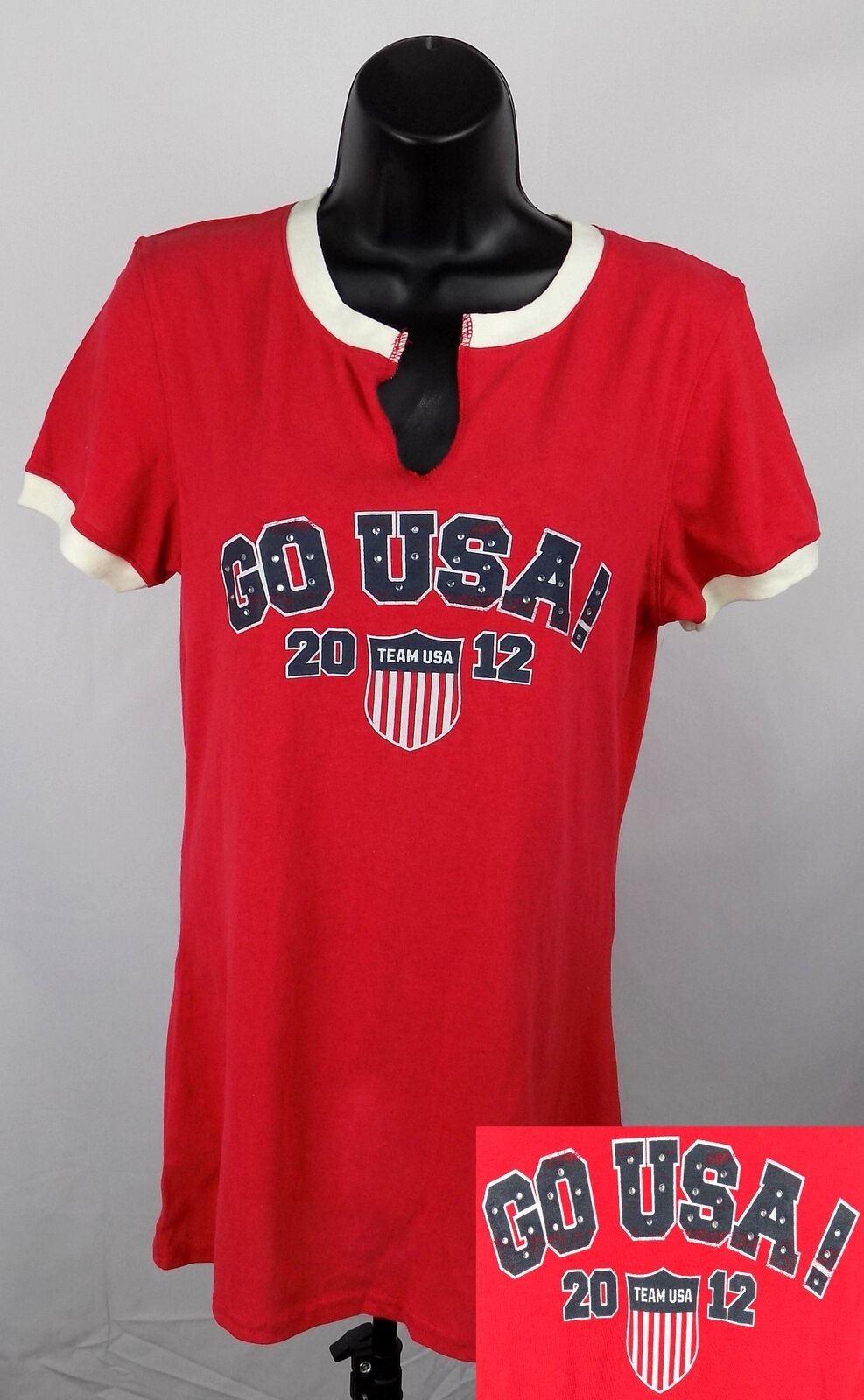 Team USA Olympics Shirt Women’s Medium Red American Flag Shirt New Adult
