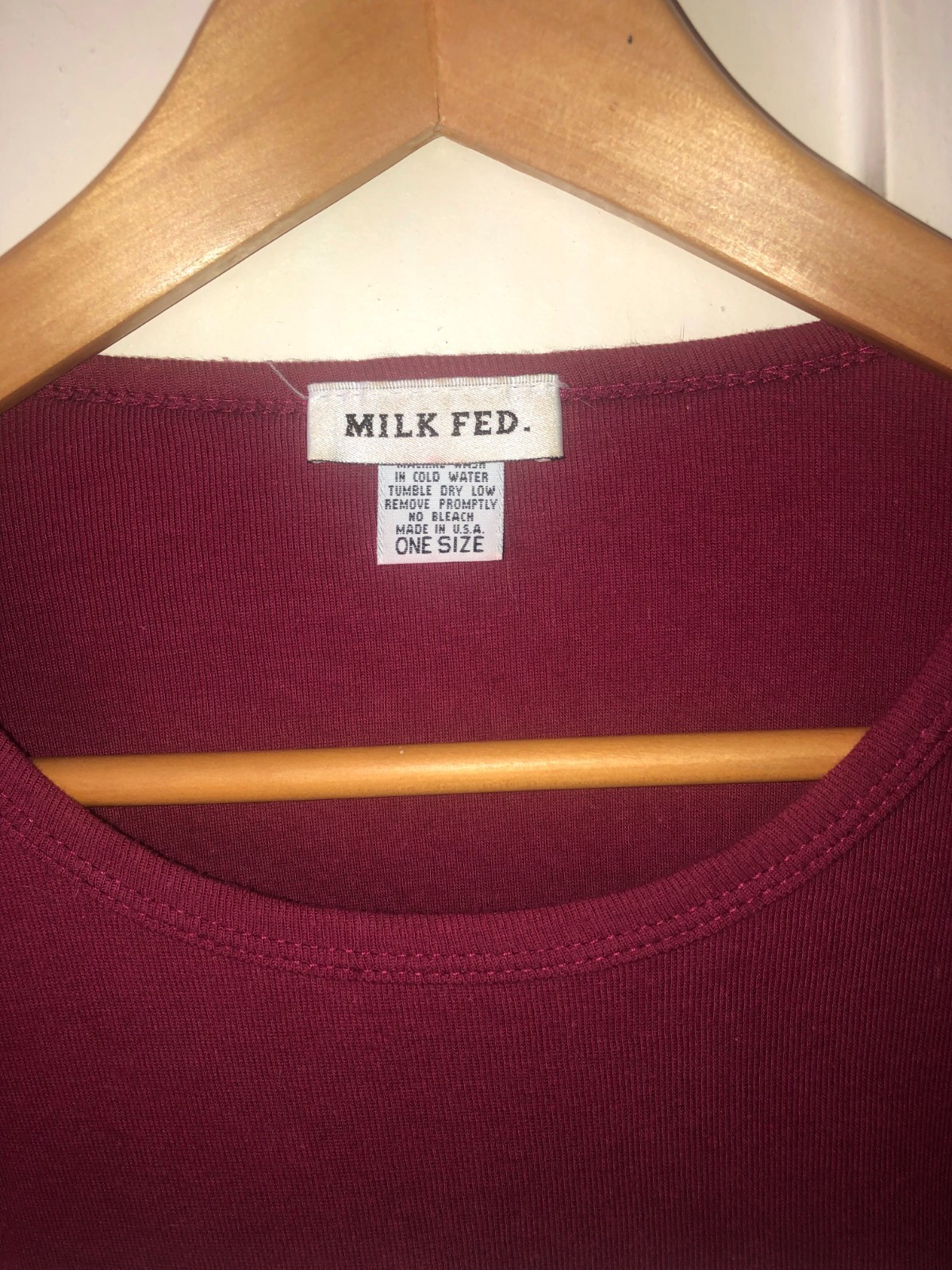 Rare Vintage Milk Fed L/S Maroon T Shirt, One Size