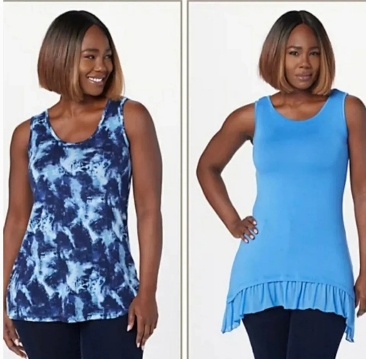 LOGO Layers by Lori Goldstein Set 2 Tie-Dye & Solid Tank Women’s Tops