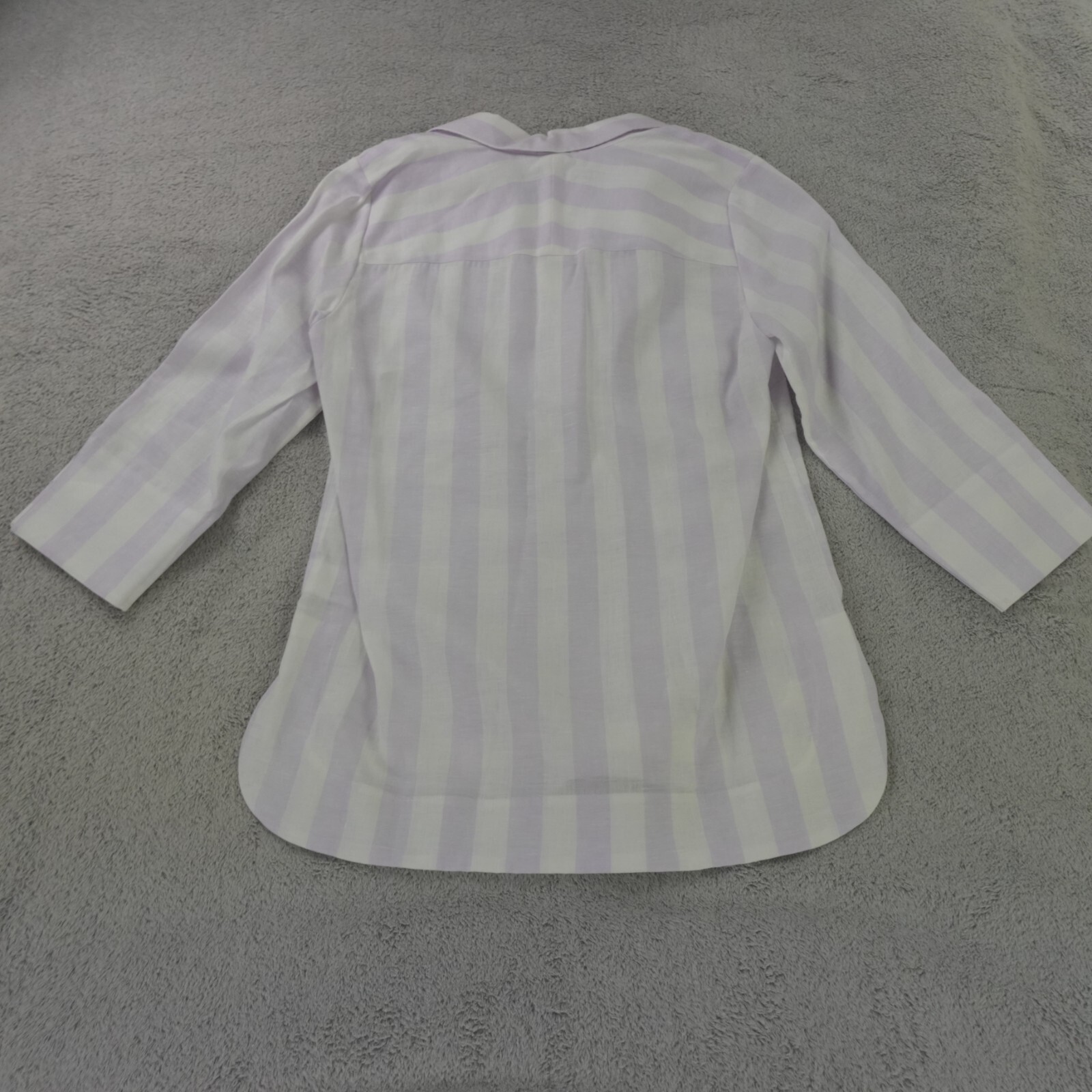 Hinson Wu Linen Tunic Top Womens XS Purple White Striped Charlotte Popover New
