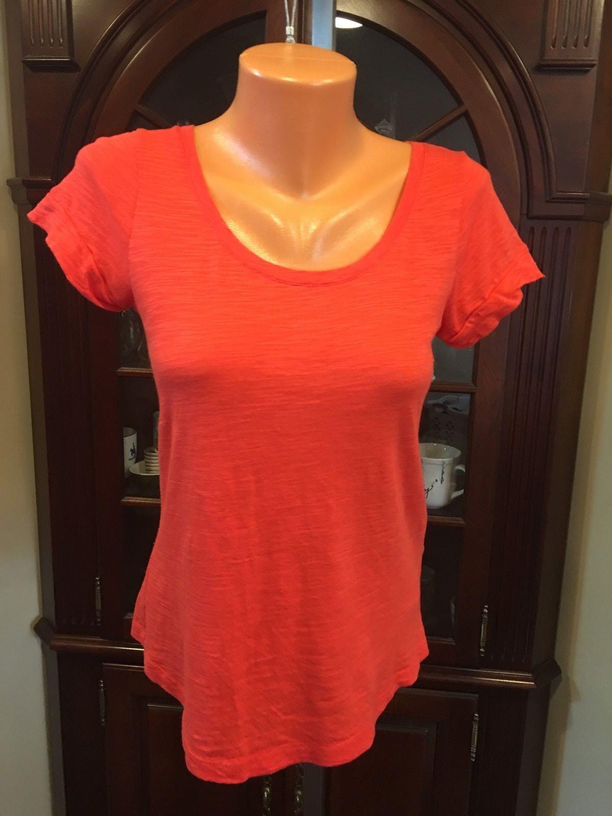 Banana Republic orange shirt, scoop neck, cotton / modal blend, XS, S, M