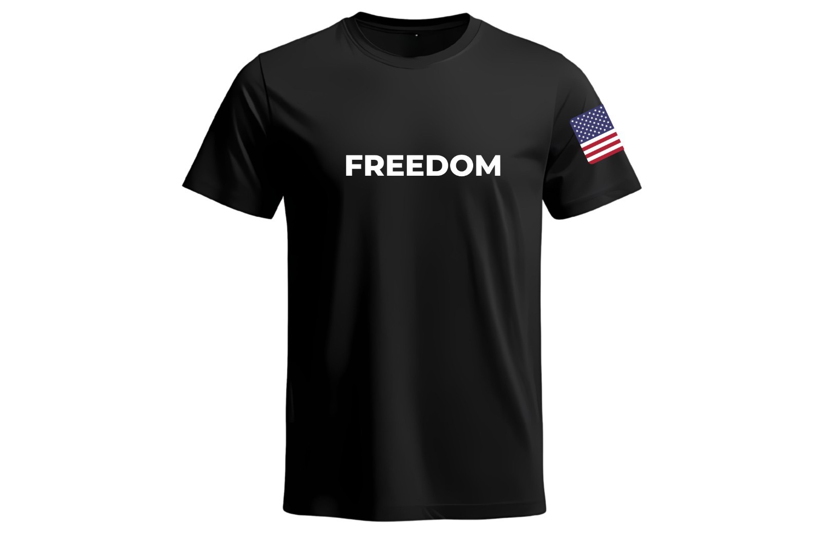 Freedom USA Flag Black T‑Shirt Unisex Patriotic Tee American Pride Top S‑XL