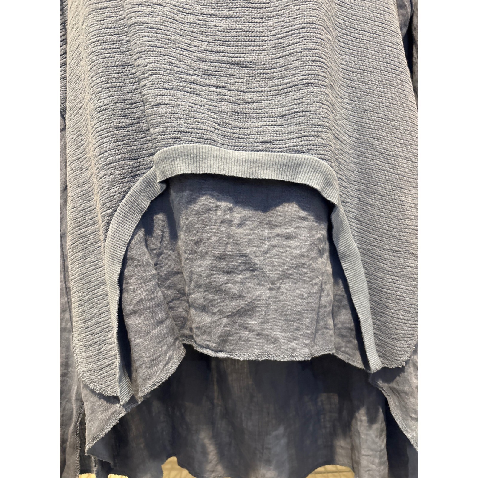 Bella Amore Women’s Blue Italian Linen Tunic Size L Minimalist Boho Lagenlook