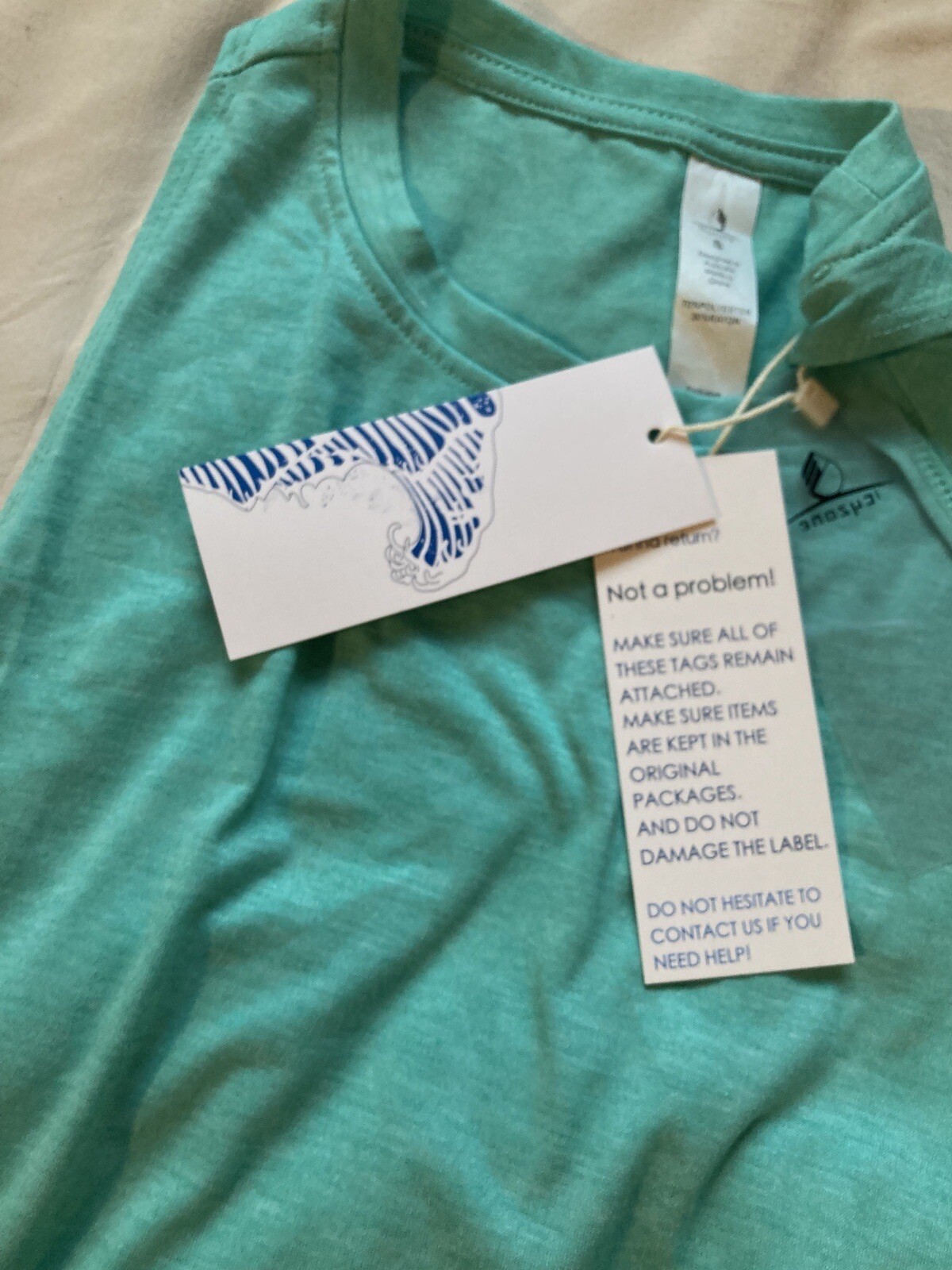 Icyzone Tank Top Women’s SMALL Turquoise Blue Polyester Rayon T-Shirt NWT