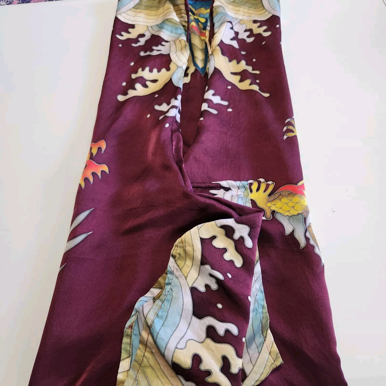 Vintage Yi Jum Silk Dragon Tunic Y2K Top Womens XL Sandwashed Year Of Dragon 🐲