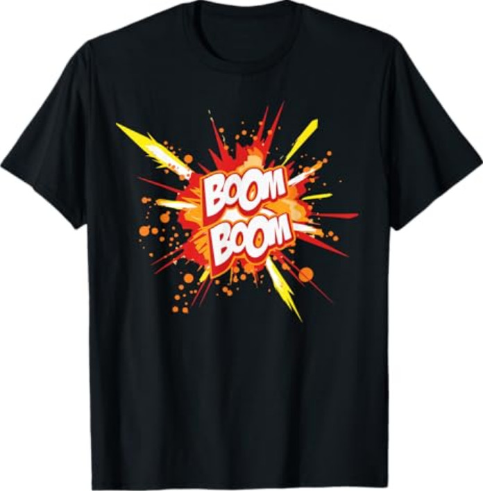 Boom Boom Comic Explosion – Funny Cartoon Graphic T-Shirt