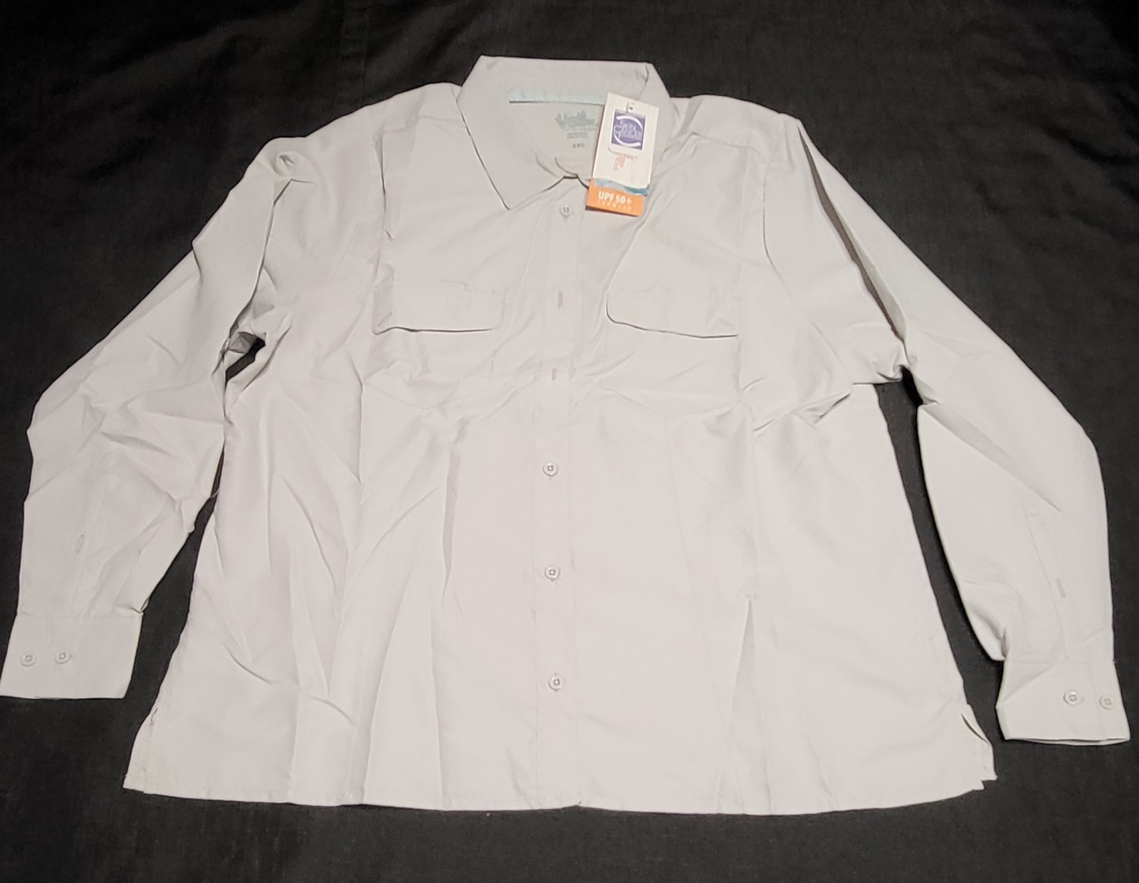 2XL Sunwear Gray Shirt UPF 50+ Beach Lake Fishing Hiking Outdoors NEW
