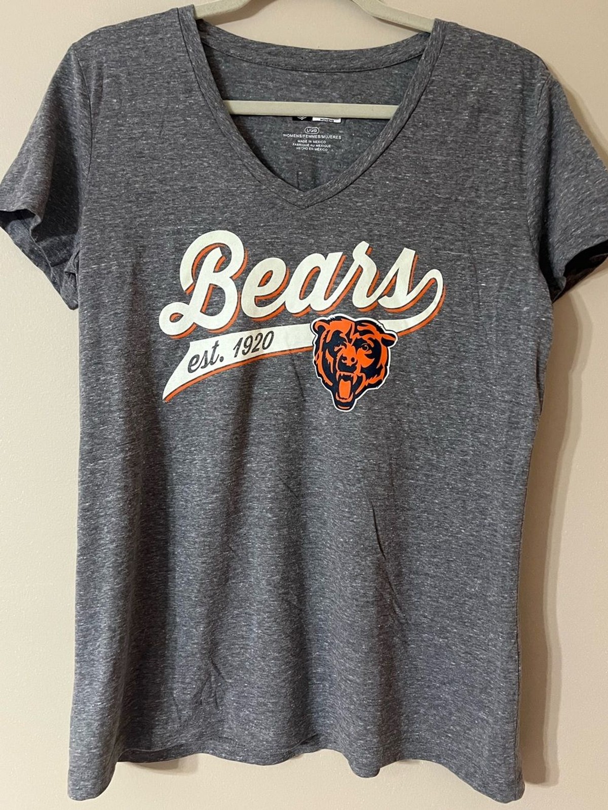 Chicago Bears NFL Team Apparel Vneck Women’s Tee Size Large