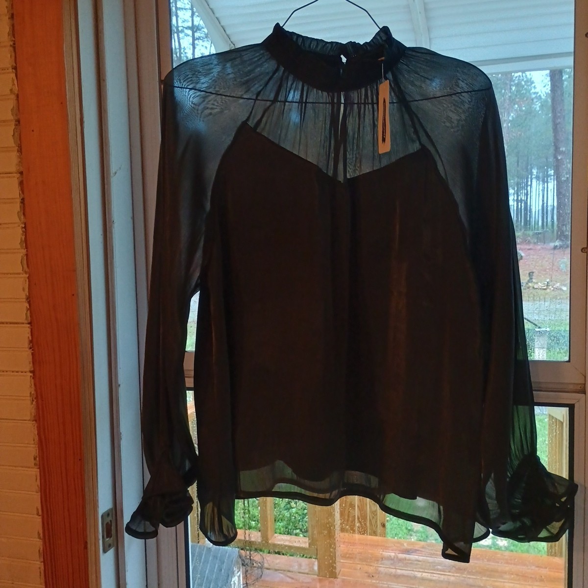 Women’s 2XL Sheer Black,Lined Blouse, By Impressions. New With Tags. Exc. Cond.