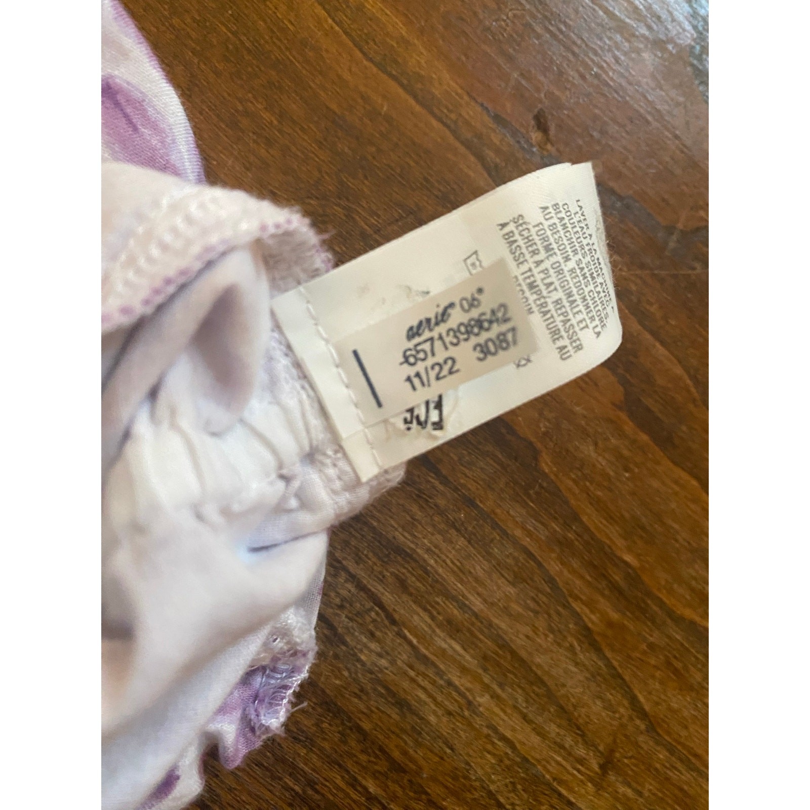 Aerie Smocked Button front crop blouse Chambray Tie Straps Small
