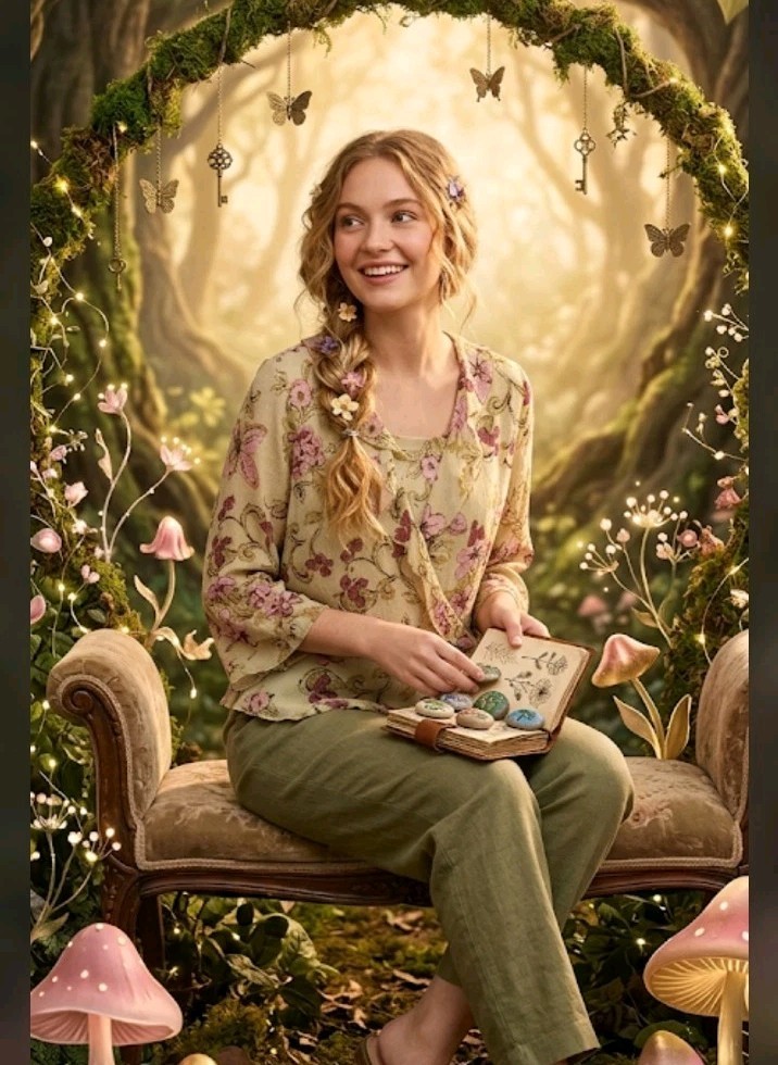 NWT Emma James Whimical Fairy Wrap Blouse Womens 14 Forest Fairy 2 pc #7700