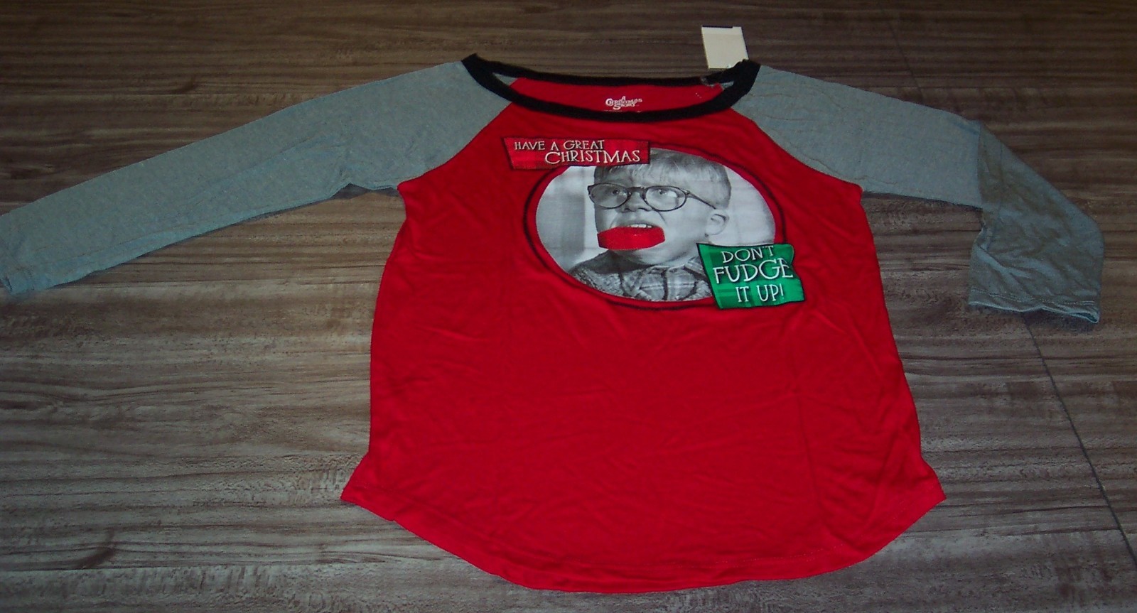 Women’s TEEN A CHRISTMAS STORY RALPHIE FUDGE Long Sleeve T-Shirt SMALL NEW