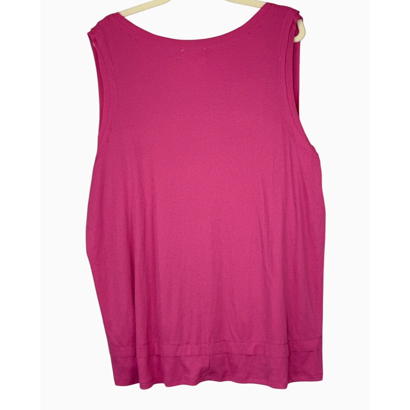 Andrée by Unit 3X Raspberry Pink Ribbed Tank Top – Flowy Layered Hem NWOT