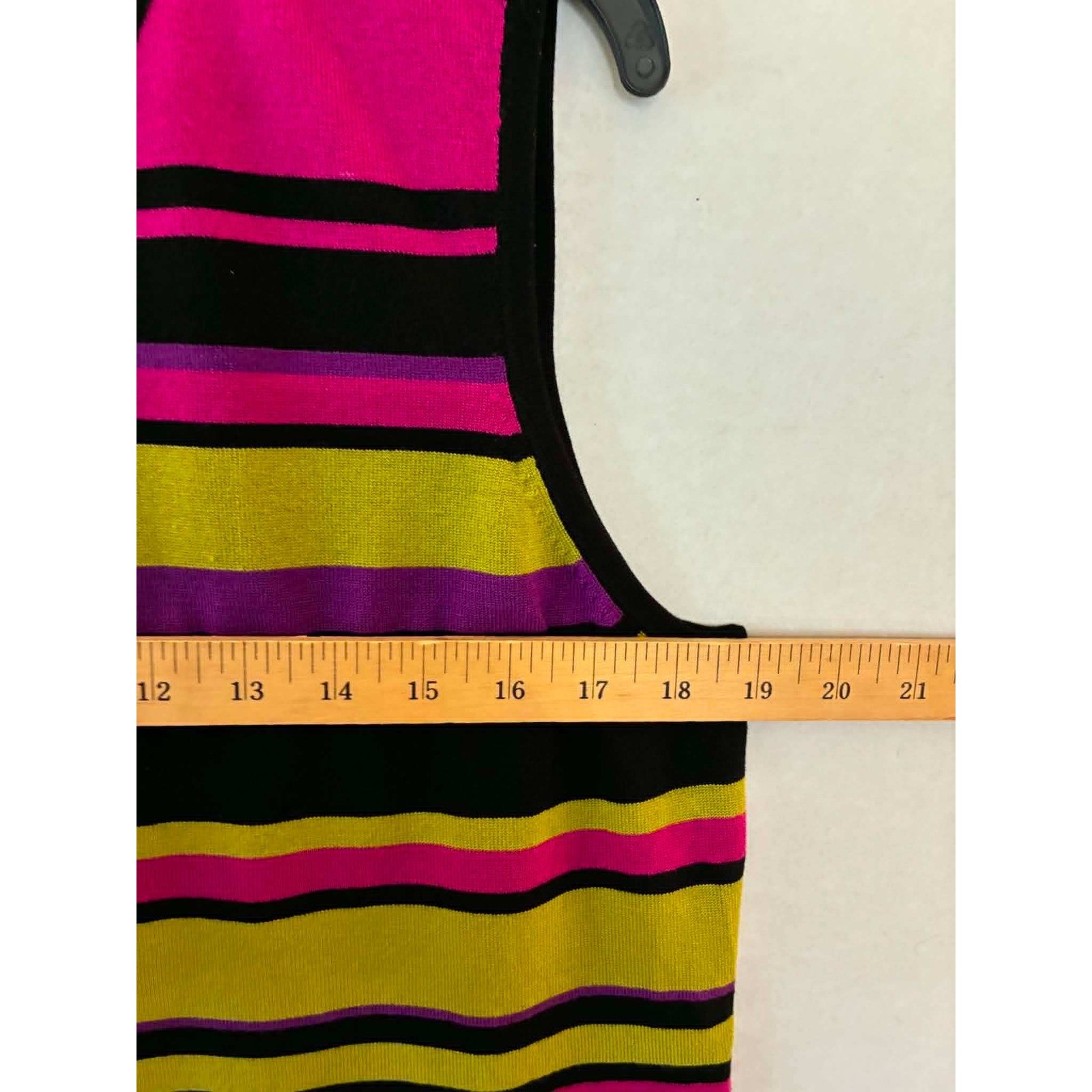City Silk Striped Tank Top Womens P/L Pink Yellow Excellent Knit Sleeveless