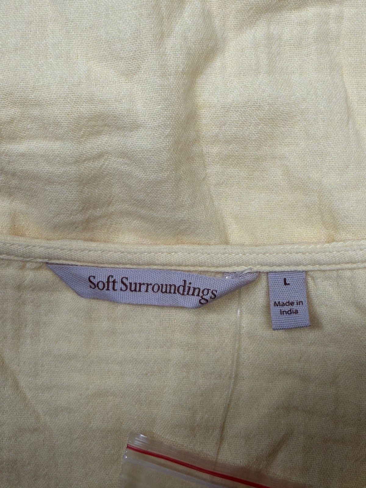 Soft Surroundings Top Womens Large Yellow Asymmetric Hem Boho Cotton Lagenlook