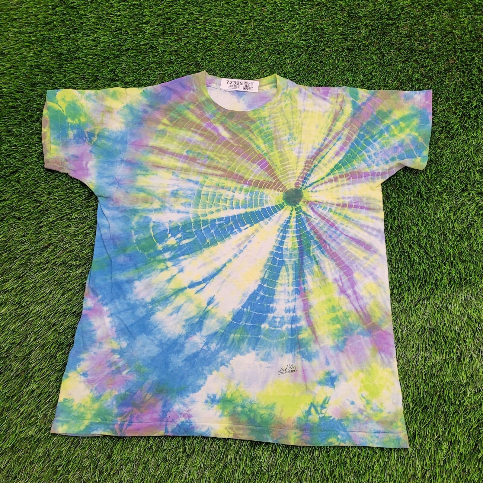 Vintage 1989 Colorful Tie-Dye Shirt Womens Large 20×25 Blue
