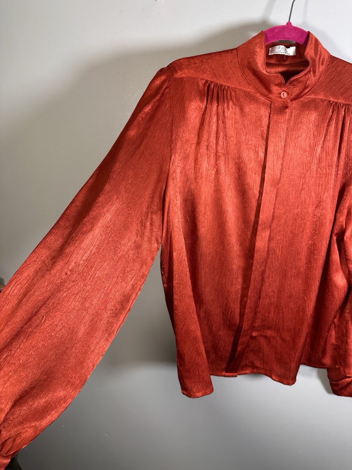 Vintage Satin Bow Tie Blouse Size 14-16 Planet