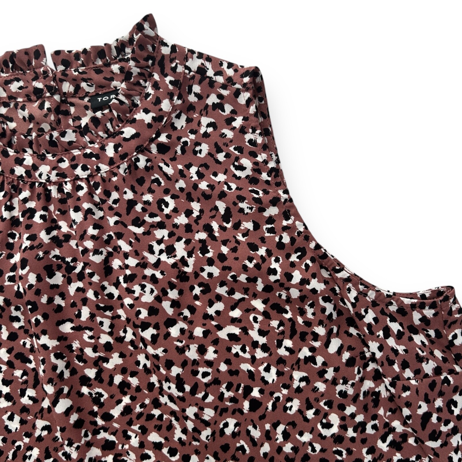 Torrid Women’s 00 Medium Large Multicolor Georgette Sleeveless Mock Neck Top NWT