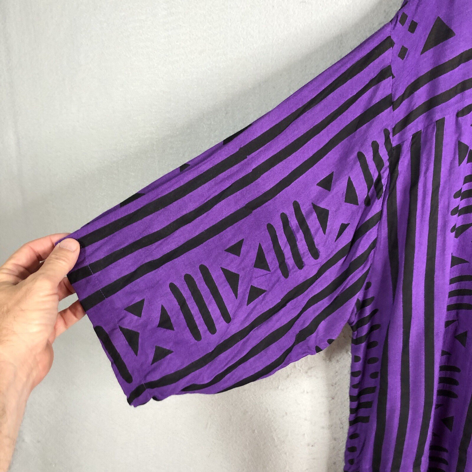 Ethnic Top Women One Size Purple Black Art To Wear Primitive Artsy NEW