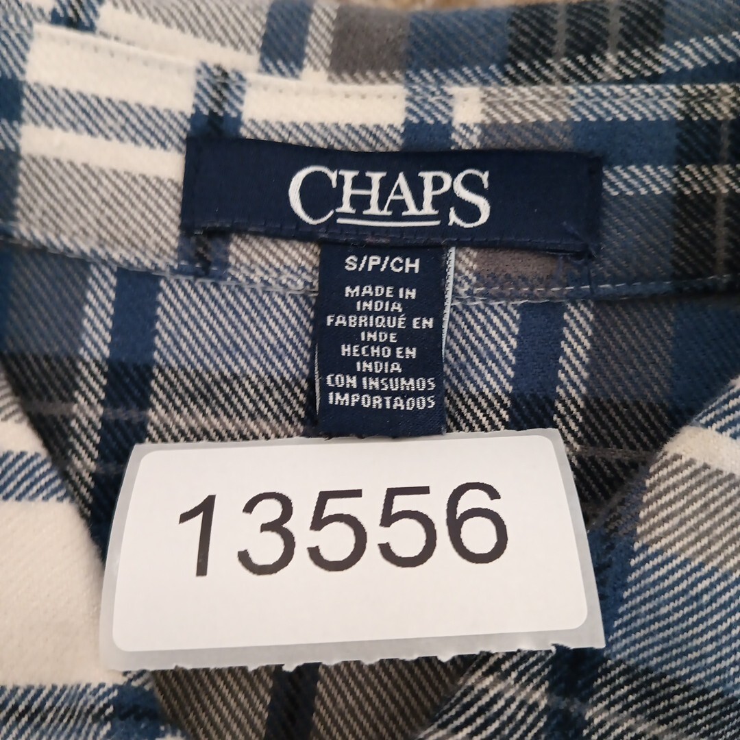 Chaps Shirt Womens Small Blue Plaid Long Sleeve Full Zip Pockets Cotton