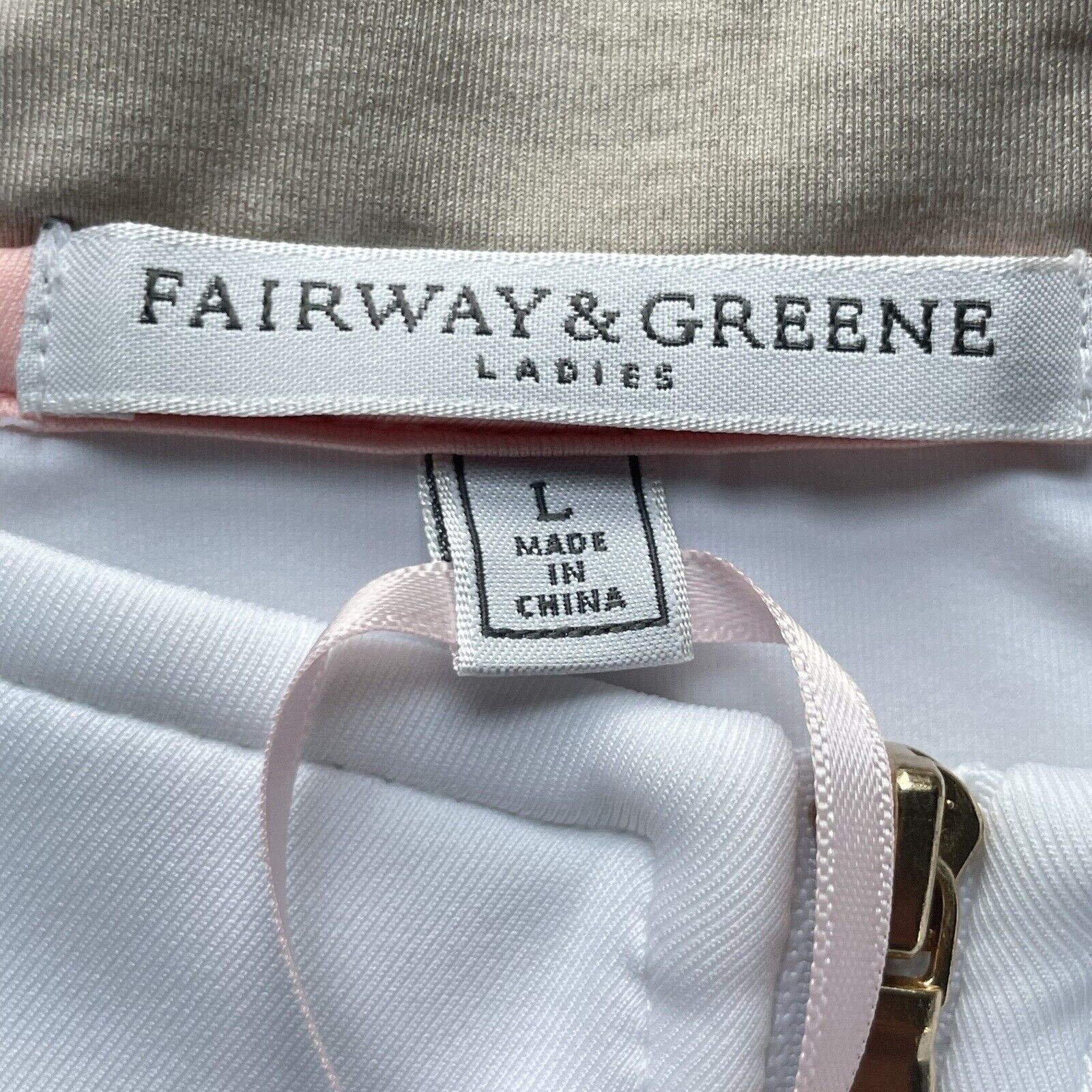 NWT Fairway & Green Wells Quarter Zip Golf F12250 White Flax Large Women $140