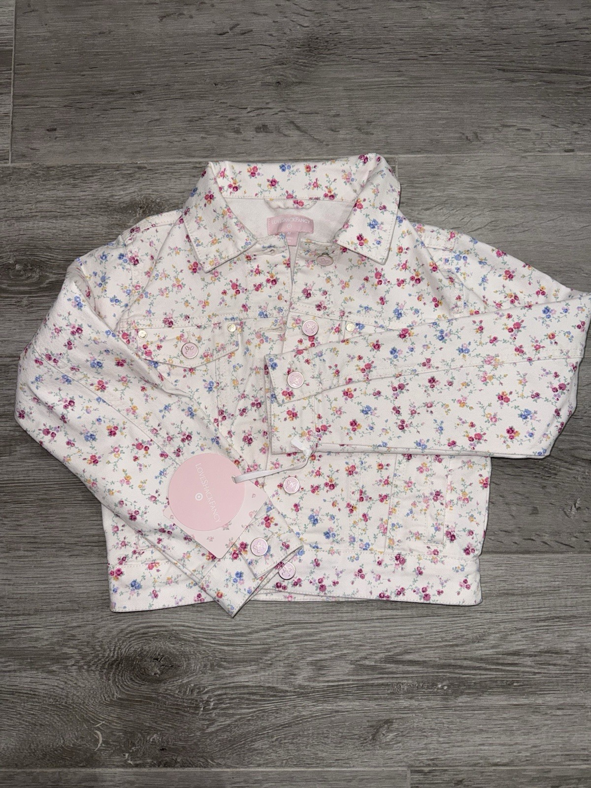 Girls’ Grace Sunrise Patchwork Denim Jacket – LoveShackFancy x Target Cream M