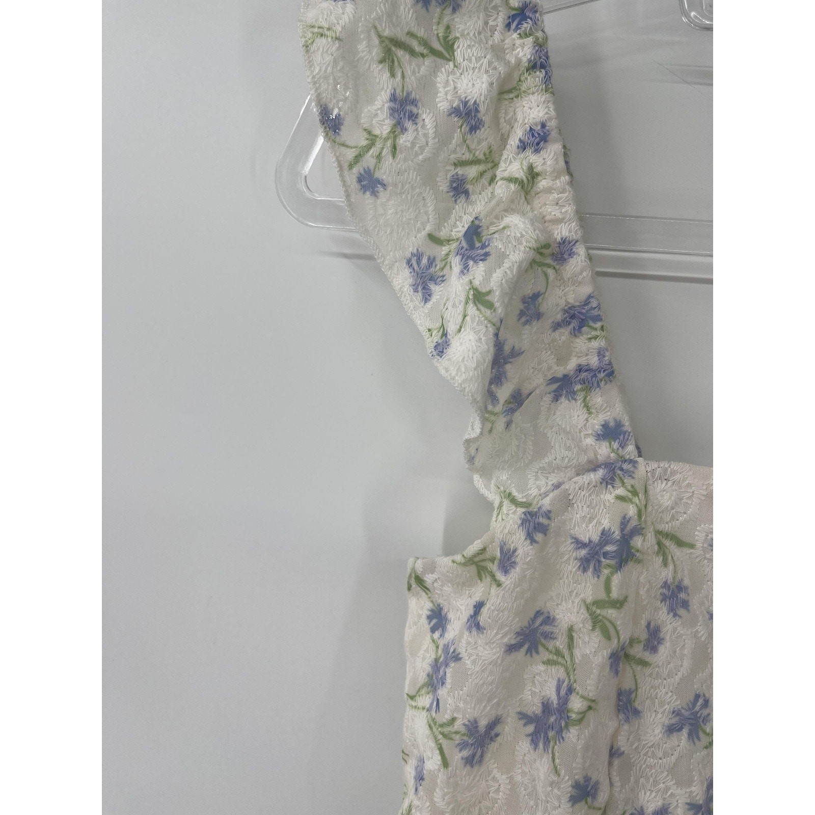 Kirious White Floral Lace Ruffle Strap Tie Back Cropped Tank Top Juniors XL NEW