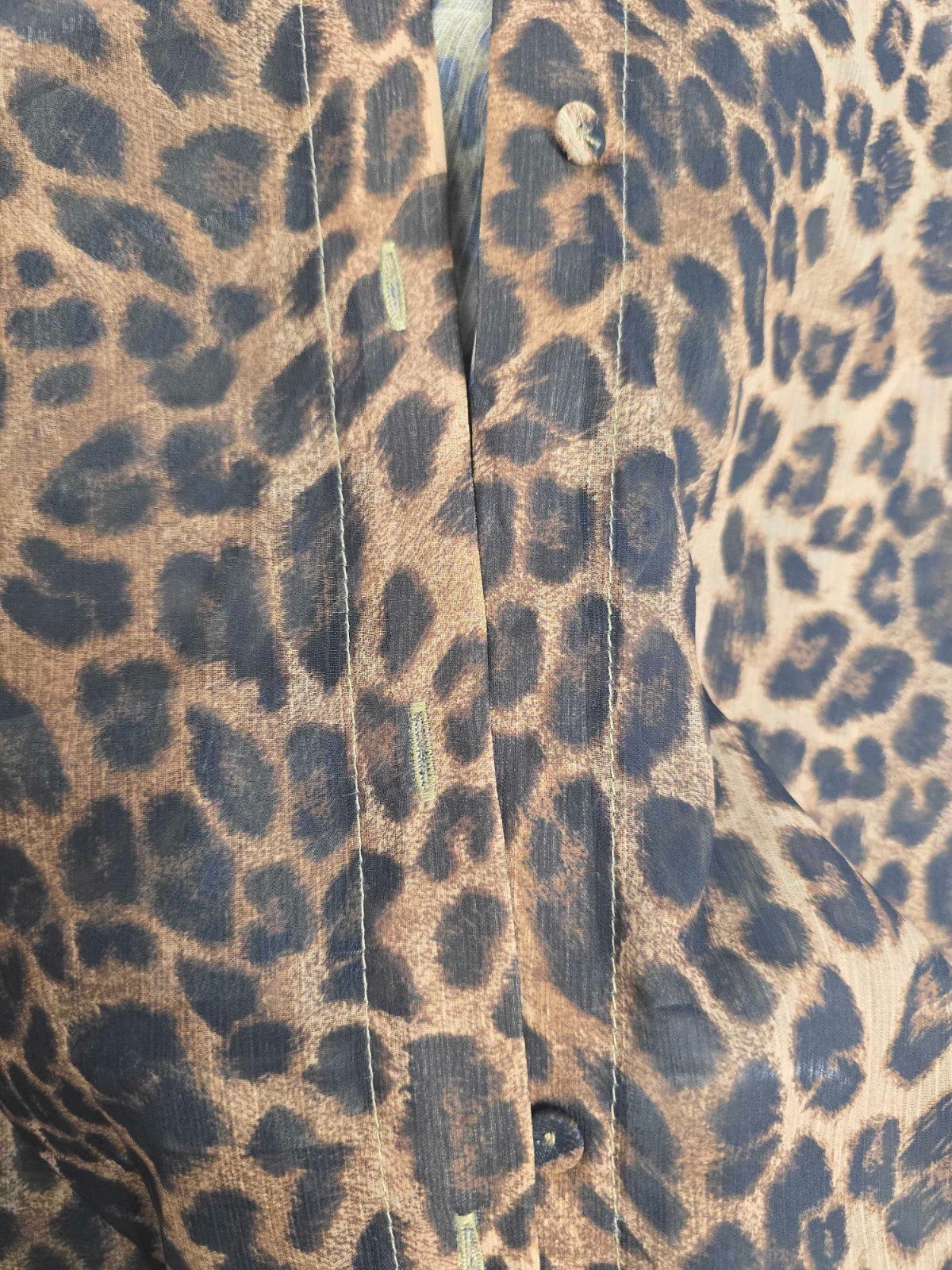 Ana Chiffon Blouse Leopard, Button-Down Shirt THE NOLI SHOP