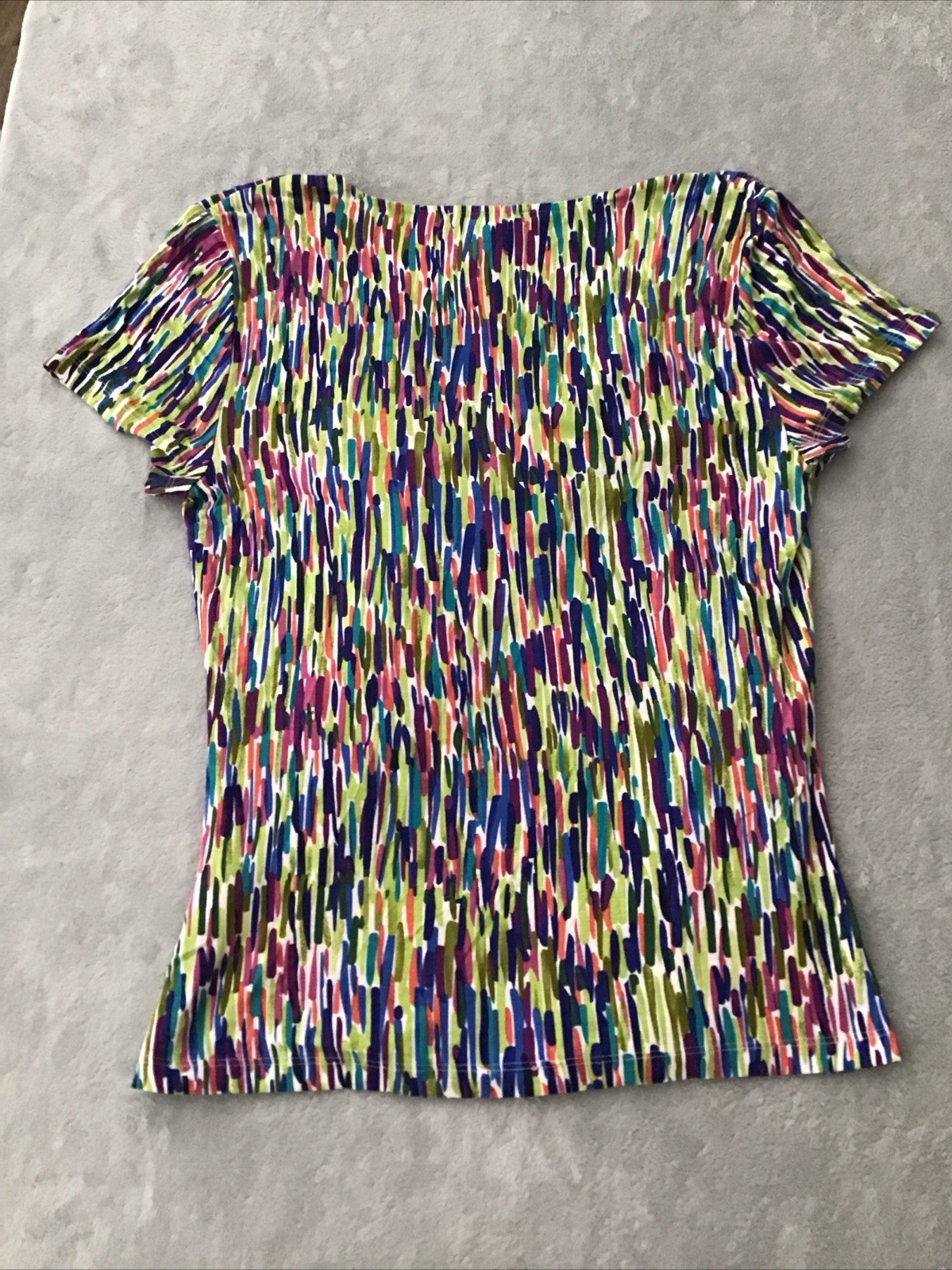 Cable & Gauge Knit Top Women’s Size L Black White V-Neck Twist Front Stretch