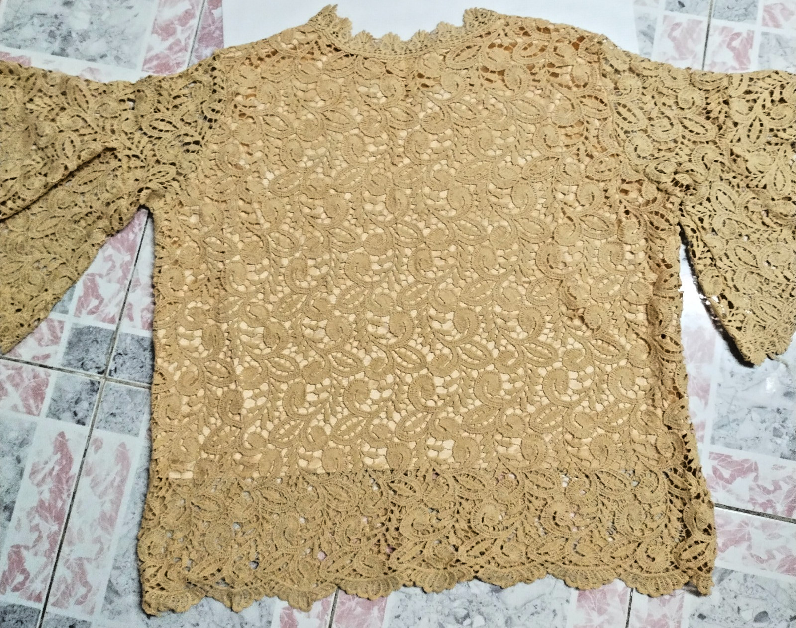 Fine Beige Lace Blouse/ Plus Size/ for All Occasions: Formal & Informal Events