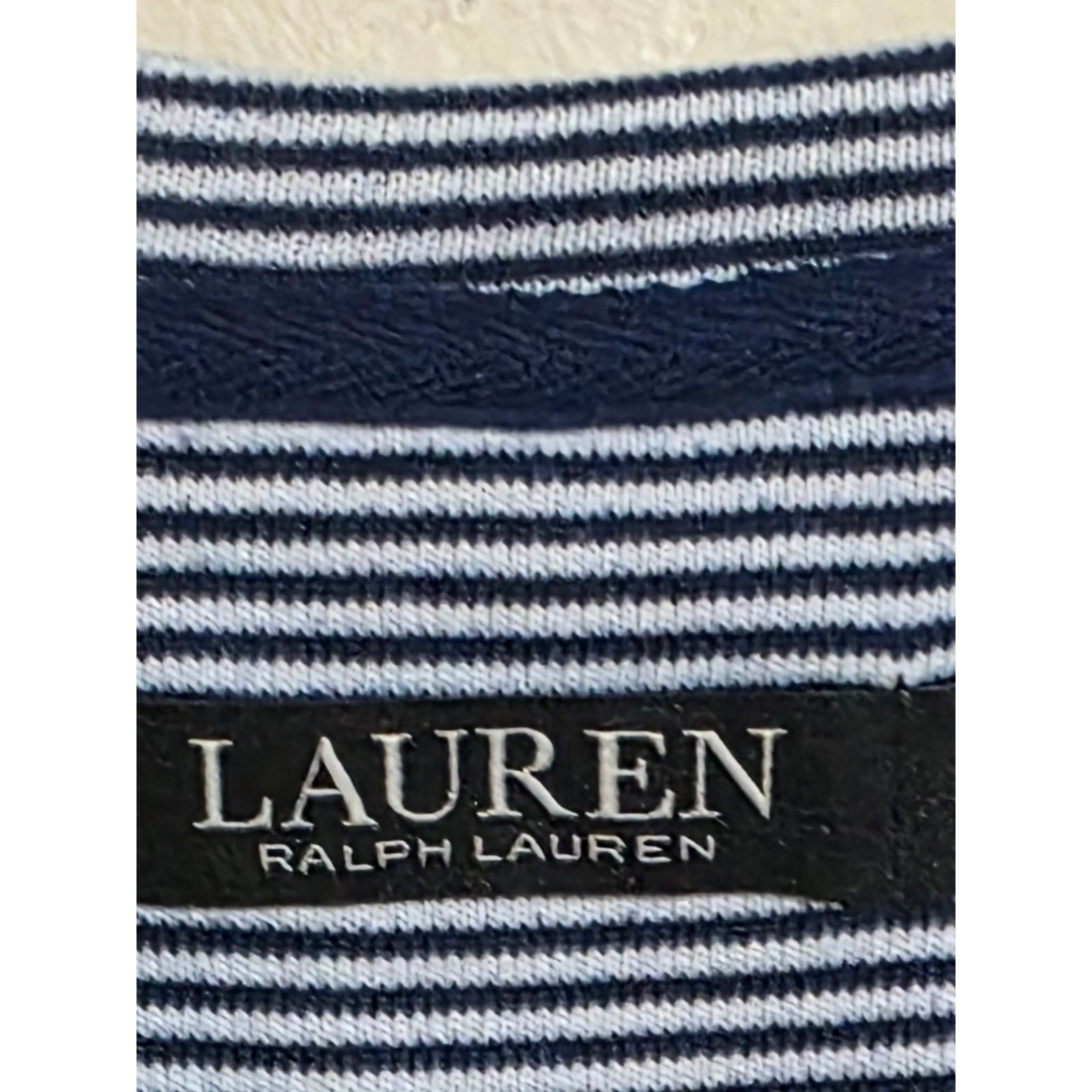 Lauren By Ralph Lauren Navy and White Striped Top NWT – L – Top ONLY