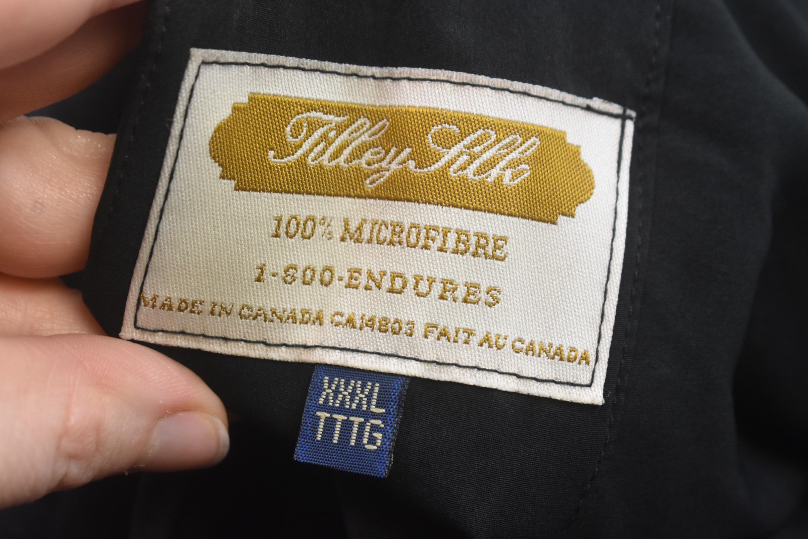 Tilley Silk Blouse Womens Plus 3XL Black Round Neck Dolman Sleeve Microfiber